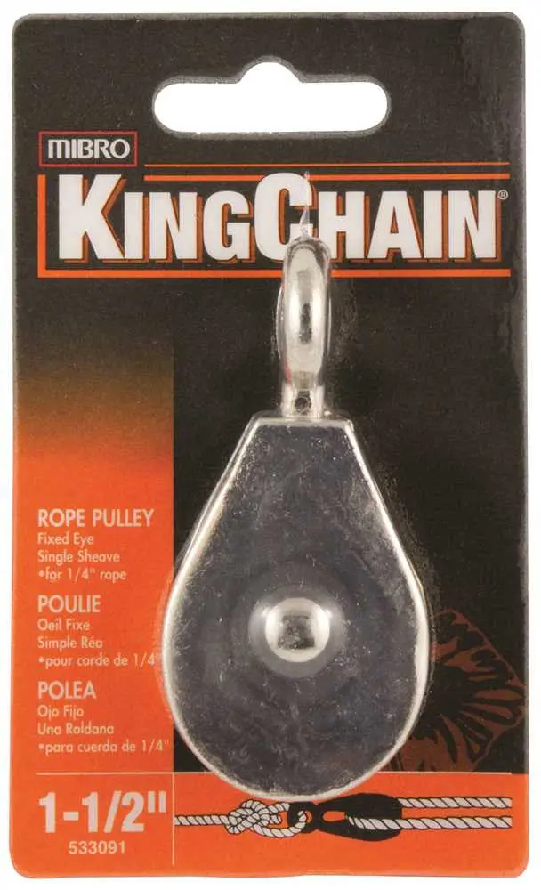 1-1/2-Inch Zinc Single-Sheave Fixed-Eye Pulley – Pack Of 1 1