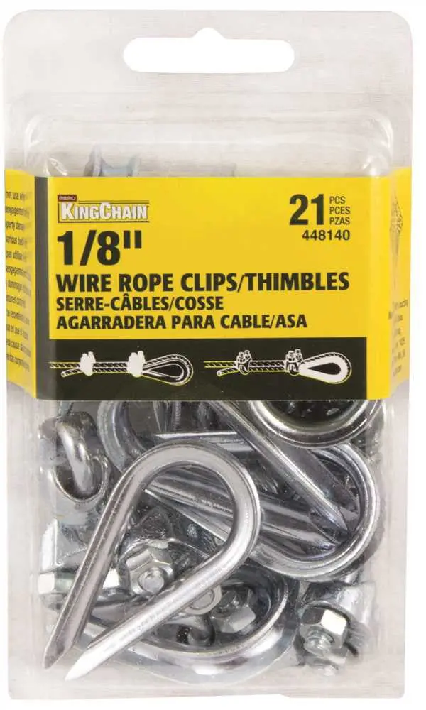 1/8-Inch Stainless Steel Wire Rope Clip And Thimble Set 1