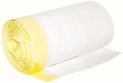 12-Gallon Top-Draw Drawstring Trash Liners – White, 24" X 28", 0.8 Mil, 25 Per Roll (16 Rolls/Case) 1