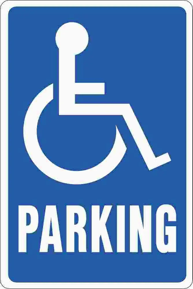 12" X 18" Ada-Compliant Handicapped Parking Sign – White Text On Blue Background 1