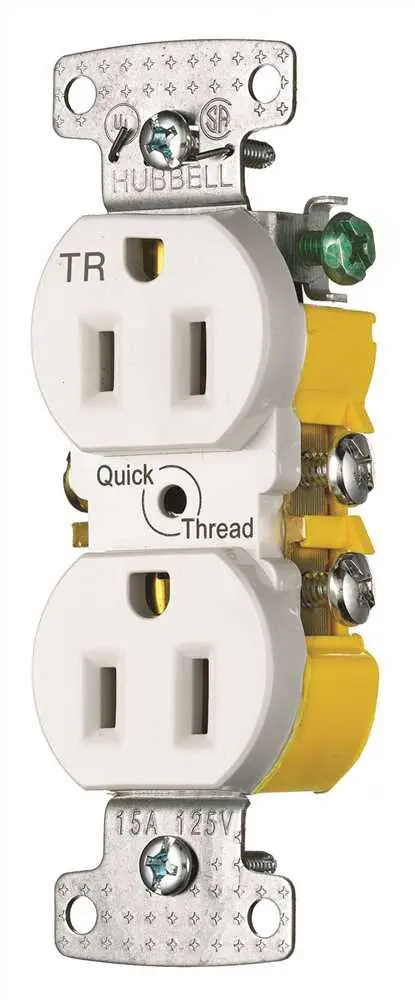 15-Amp Self-Grounding Tamper-Resistant Duplex Receptacle In White With Quick-Thread Design 1
