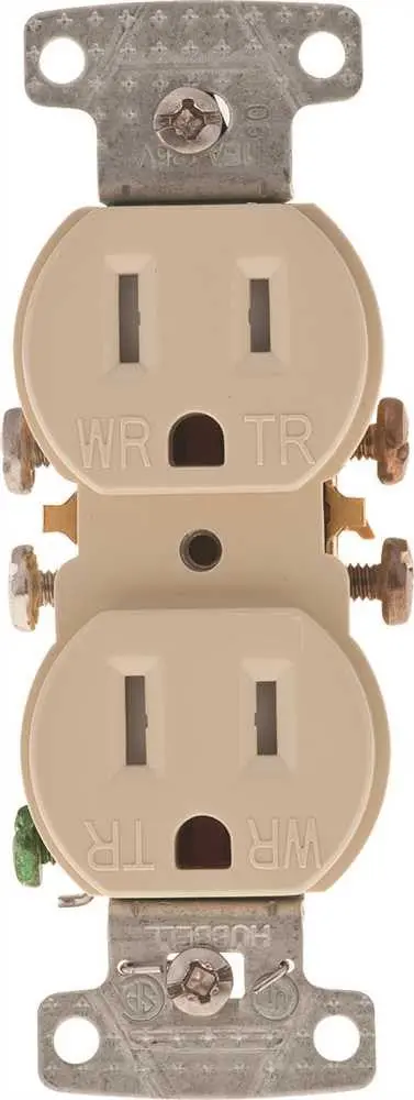 15A Tamper-Resistant Self-Ground Duplex Receptacle – Ivory 1