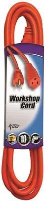 16/3 Orange Outdoor Sjtw Vinyl Extension Cord – 10 Ft. 1