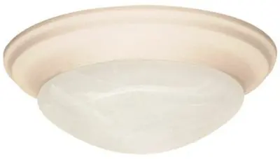 17-Inch Three-Light Flush Mount Ceiling Light In Textured White With Alabaster Glass (Incandescent) 1