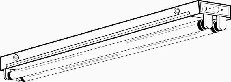 24-Inch Dual-Tube Fluorescent Strip Light Fixture 1