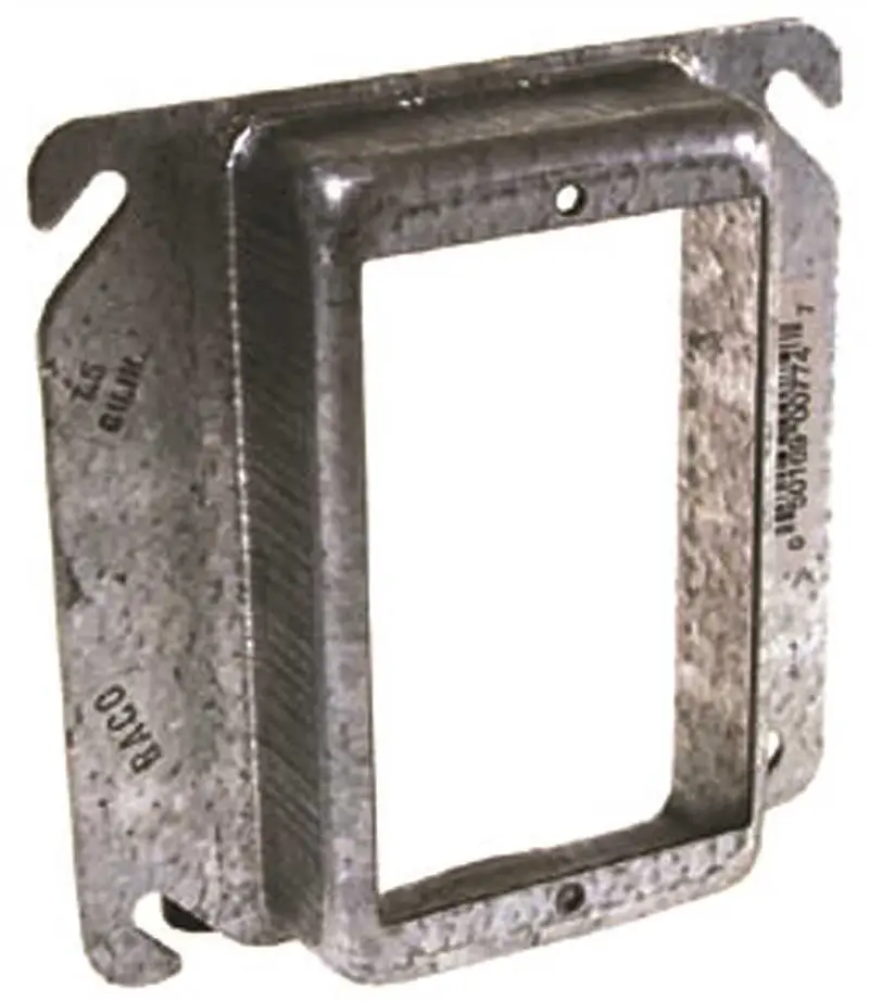 4-Inch Square Raised Mud Ring – 1-Inch Height, Single-Device 1