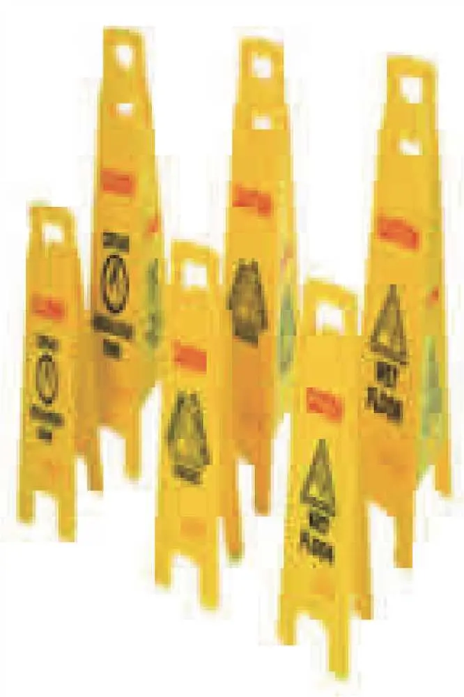 4-Sided Yellow "Caution: Wet Floor" Safety Floor Sign 1