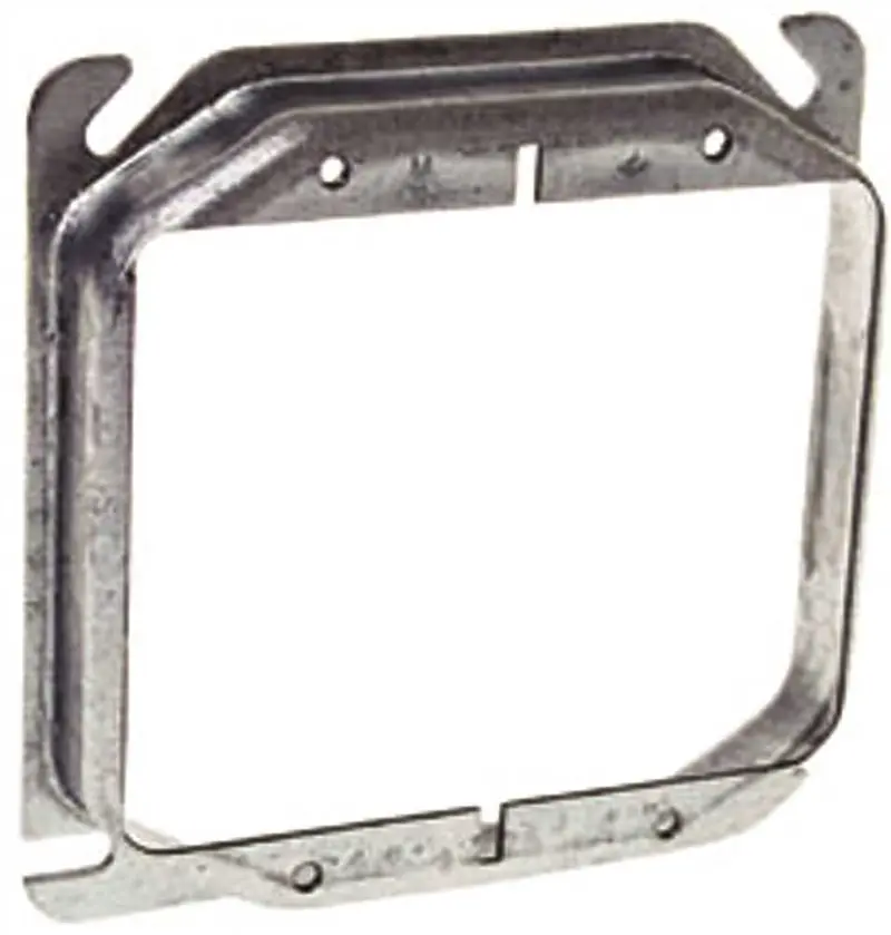 4" Square Raised Mud Ring – 3–4" Height, Dual-Device Configuration 1