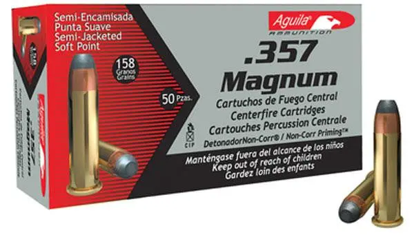 Aguila .357 Magnum 158-Grain Semi-Jacketed Soft Point Ammo (50-Round Box) 1