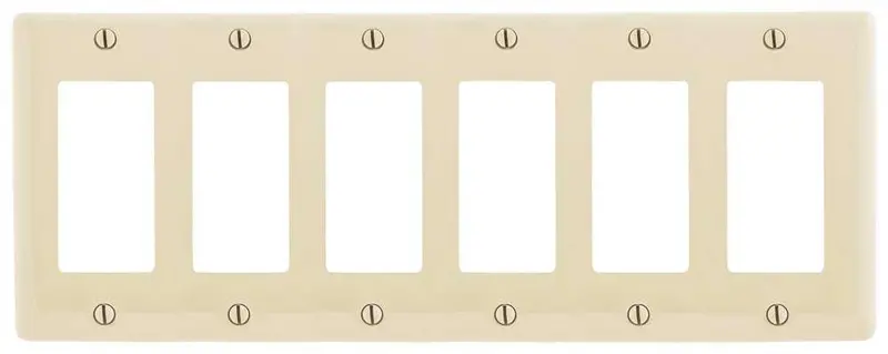 Almond 6-Gang Decorator Wall Plate – Standard Size 1