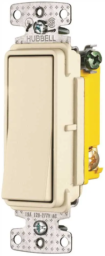 Almond Single-Pole Rocker Switch — 15A, 120–277V 1