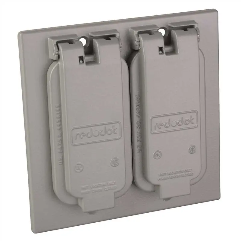 Aluminum 2-Gang Gfci Weatherproof Outlet Cover 1