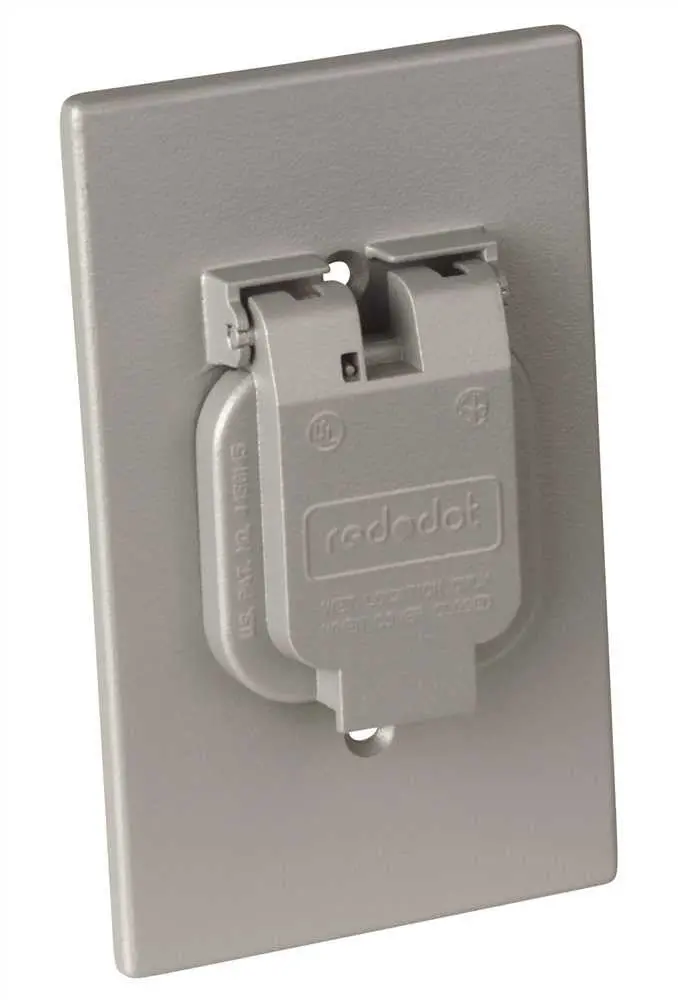 Aluminum Vertical-Style Weatherproof Cover – Single-Gang, Outdoor-Rated 1