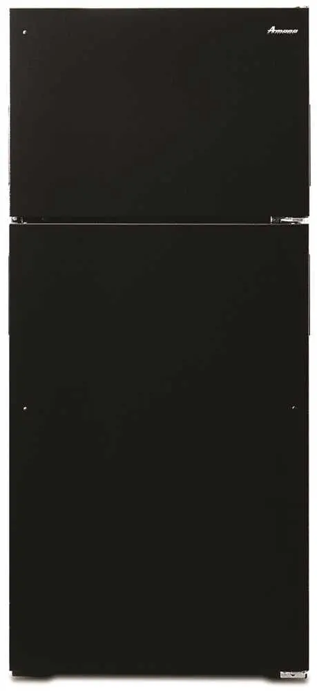 Amana® 16 Cu. Ft. Top-Freezer Refrigerator – Sleek Black Finish, Reversible Door 1