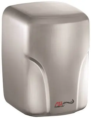 American Specialties Surface-Mount Hand Dryer – Satin Stainless Steel, 120V, 48–68 Cfm 1
