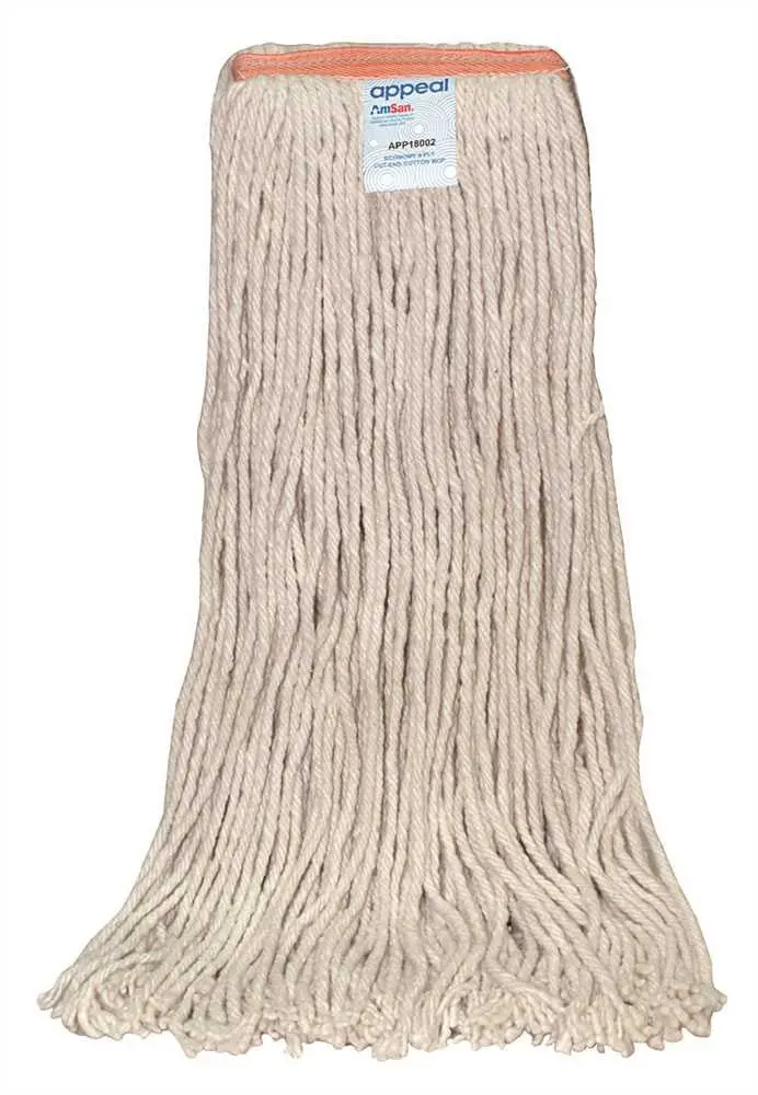 Appeal Heavy-Duty Cotton Mop Head – Cut-End, 1-Inch Headband, 24 Oz, White 1