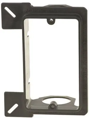Arlington Low-Voltage New-Construction Mounting Bracket – 1-Gang, Black 1