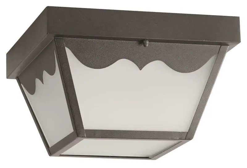 Black Led Square Ceiling Light – Frosted Glass Exterior Fixture, 9.875" Size, 12W Integrated Panel 1