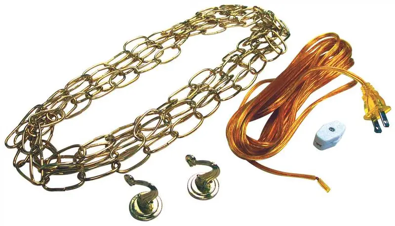 Brass Swag Hook And 15-Foot Chain Lighting Kit 1