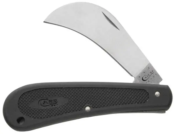 Case Hawkbill Folding Knife, Single Blade, 4.18-Inch Overall Length, Black Zytel Handle 1