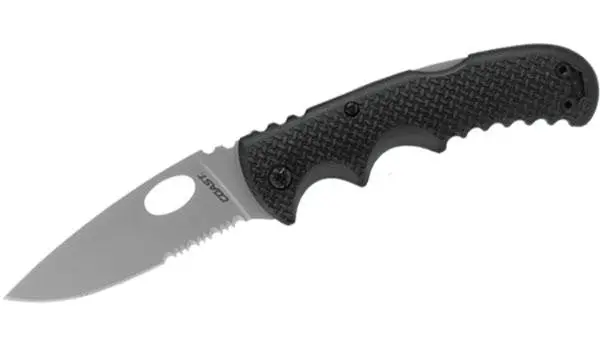 Coast Bx316 Heavy-Duty Folding Knife – 3.75-Inch Serrated Blade, Black Stainless Steel 1