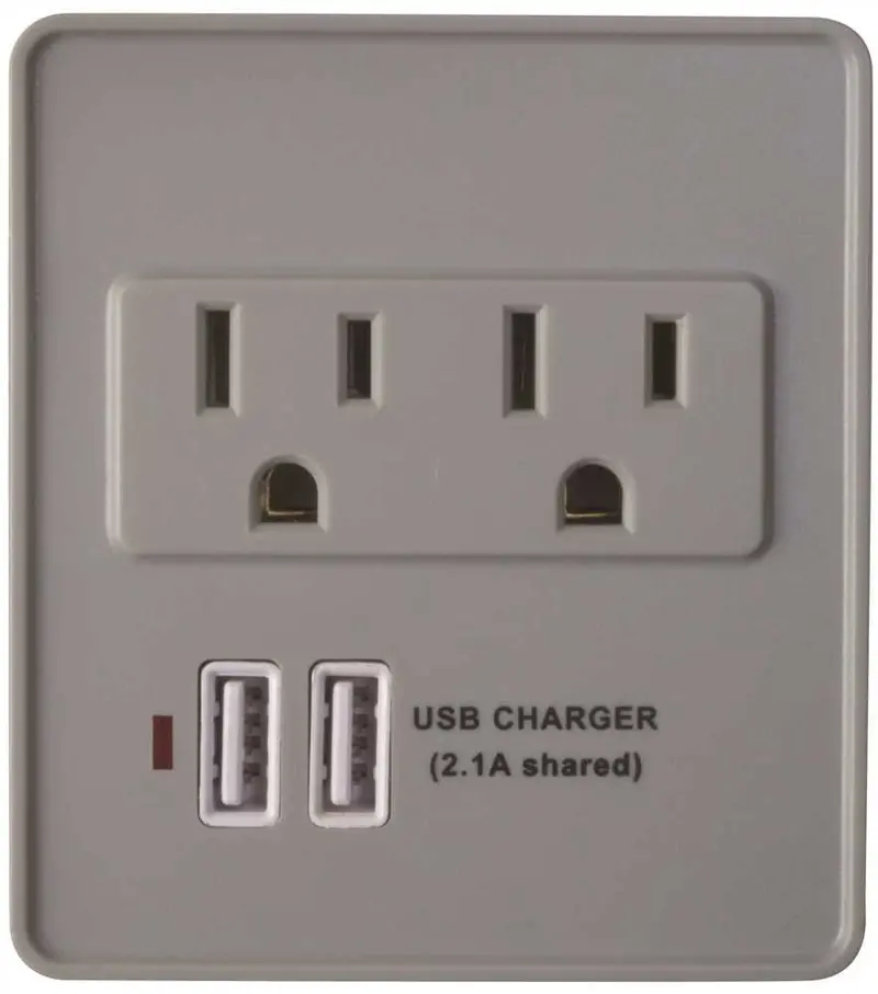 Coleman 2-Outlet Surge Protector With Dual Usb Ports 1