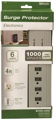 Coleman Cable 6-Outlet Surge Protector – 4-Foot Heavy-Duty Cord 1