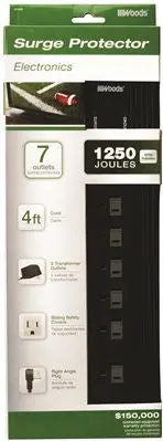 Coleman Cable® 7-Outlet Surge Protector – 4-Foot Cord With Emi/Rfi Filtering 1