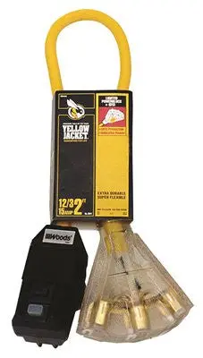 Coleman Cable Yellow Jacket® Right-Angle Gfci – 2-Foot Cord With Lighted Power Block 1