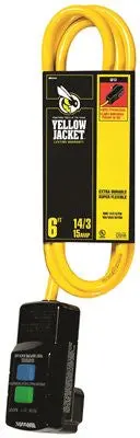 Coleman Cable Yellow Jacket® Right-Angle Gfci – 6-Foot Cord With Lighted Receptacle 1