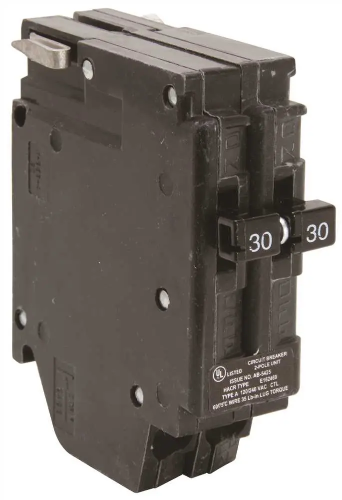 Connecticut Electric Type A 2-Pole Circuit Breaker – 30A, 120/240V, 1" Width 1