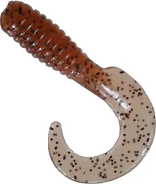 Creme Streak Curl-Tail Grub – 2-Inch, Pumpkin Pepper Color 1