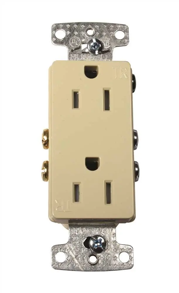 Decorator Outlet, 15A, Ivory Color 1