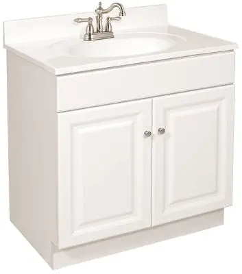 Design House® Wyndham White Bathroom Vanity – 30" Wide, Two-Door Rta Cabinet 1