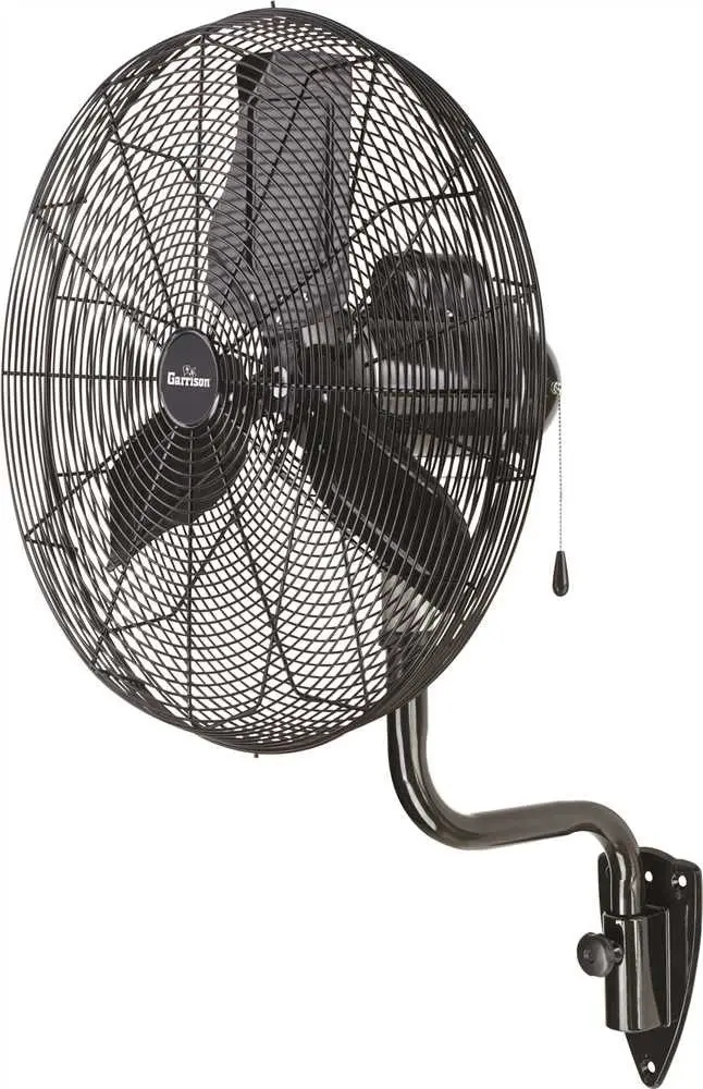 Garrison 3-Speed Oscillating Wall-Mount Fan – 24", 7,700 Cfm, Space-Saving Industrial Use 1