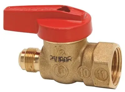 Gas Ball Valve With Fine Thread – 9/16" Flare X 1/2" Fip Connection 1