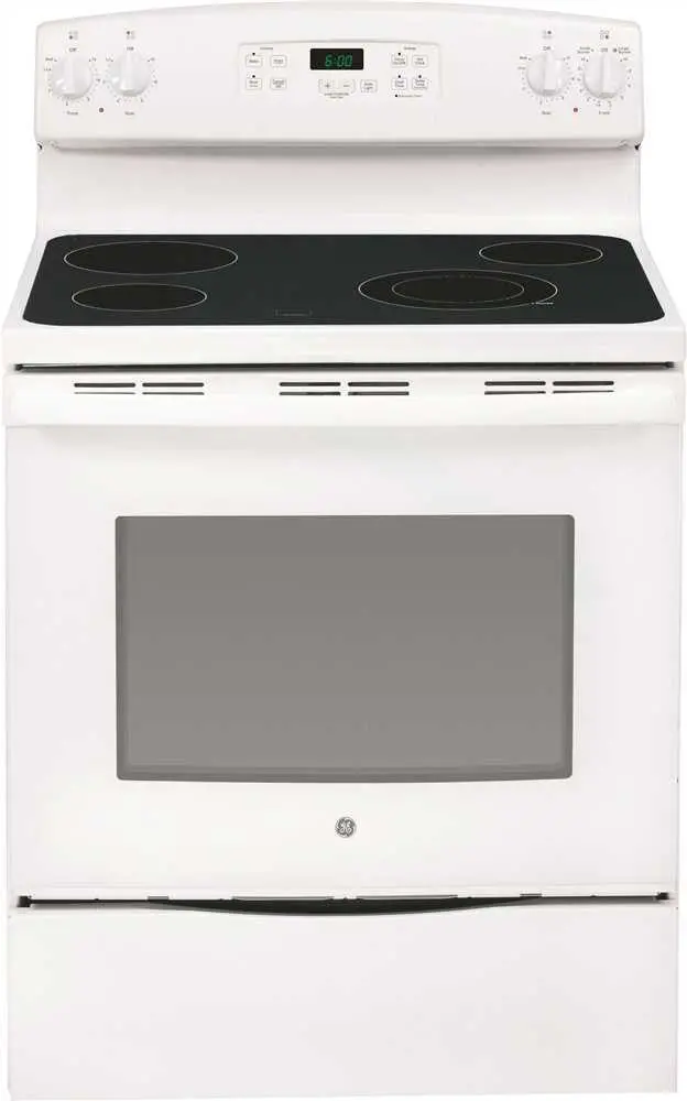 Ge 30-Inch 5.3 Cu. Ft. Freestanding Electric Range In White 1