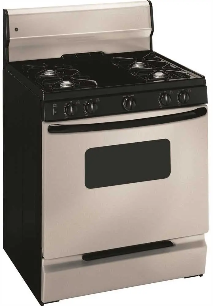 Ge 30-Inch Gas Range – 4.8 Cu. Ft. Oven, Stainless Silver Finish 1
