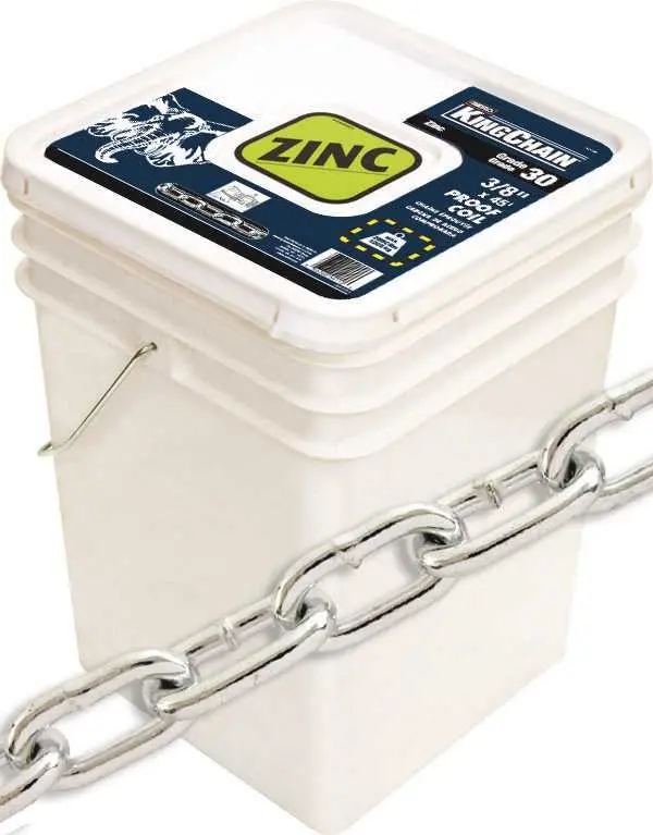Grade 30 Zinc-Finished Coil Chain – 3/8-Inch Diameter, 45-Foot Length 1