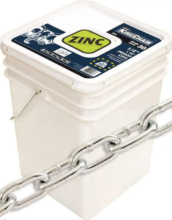 Grade 30 Zinc-Plated Coil Chain – 1/4-Inch Diameter, 90-Foot Length 1