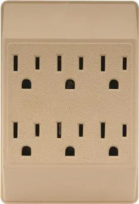Grounding Tap – 6-Outlet, Ivory Finish 1