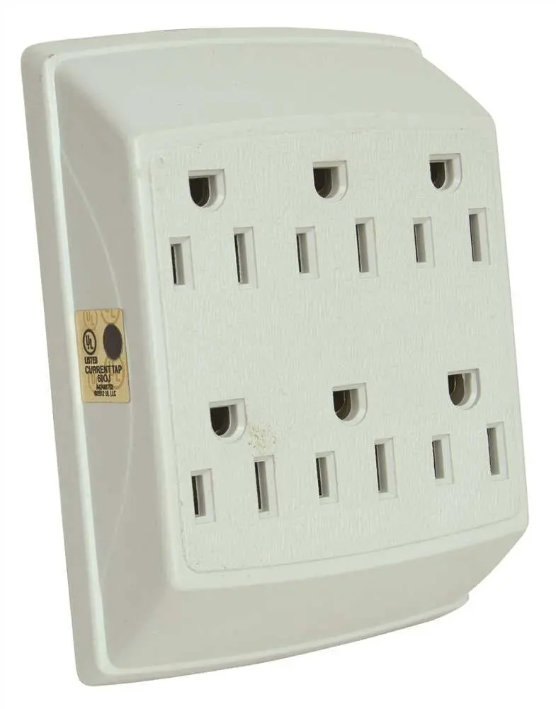 Grounding Tap – 6-Outlet, White Finish 1