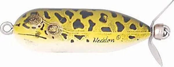 Heddon Baby Torpedo Topwater Lure – 3.8 Inches, Natural Frog Finish 1