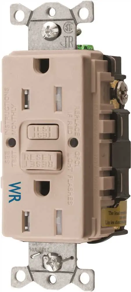 Hubbell Autoguard® Tr/Wr Gfci Receptacle – Nema 5-15R, 125V, 15A, Light Almond 1