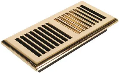 Imperial™ Satin Brass Louvered Floor Register — 4" X 10", 6-Pack 1