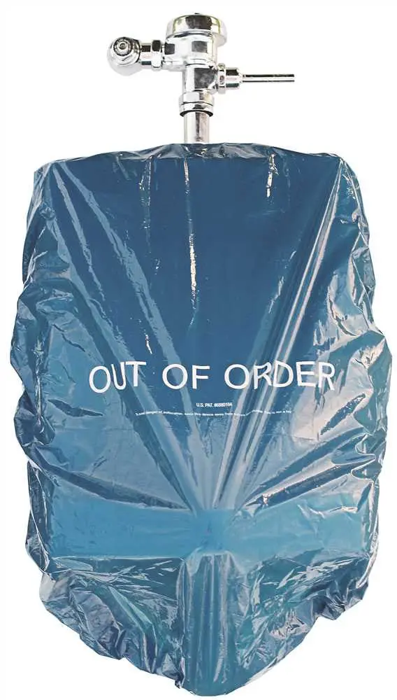 Johnnycovers Disposable Blue "Out Of Order" Urinal Cover – 3-Pack 1