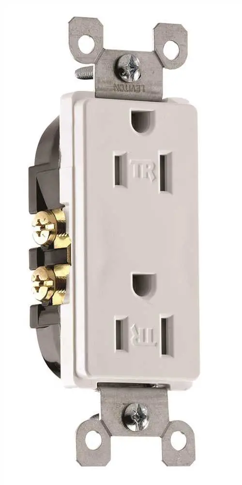 Leviton Decora 15-Amp Residential Tamper-Resistant Duplex Receptacle – White (125V) 1