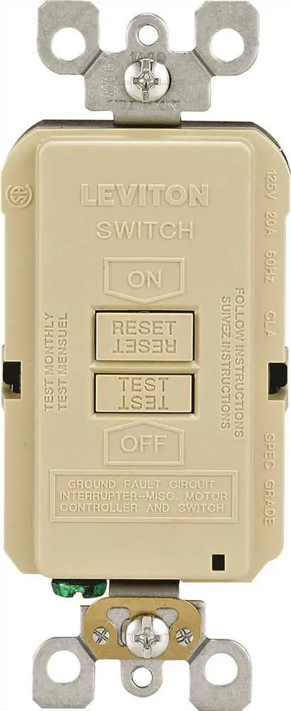 Leviton® Smartlockpro® Blank-Face Dual Gfci Receptacle – 2-Pole, Nema 5-20R, 125V/20A, Led Indicator, Ivory 1