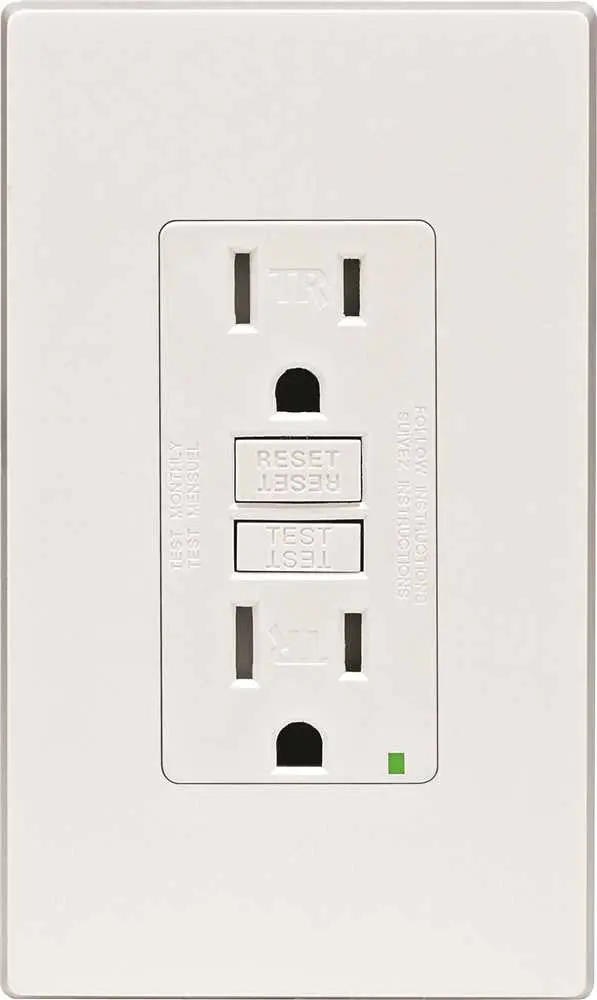 Leviton® Smartlockpro® Tamper-Resistant Dual Gfci Receptacle – 2-Pole, Nema 5-15R, 125V/15A, Led Indicator, Ivory 1