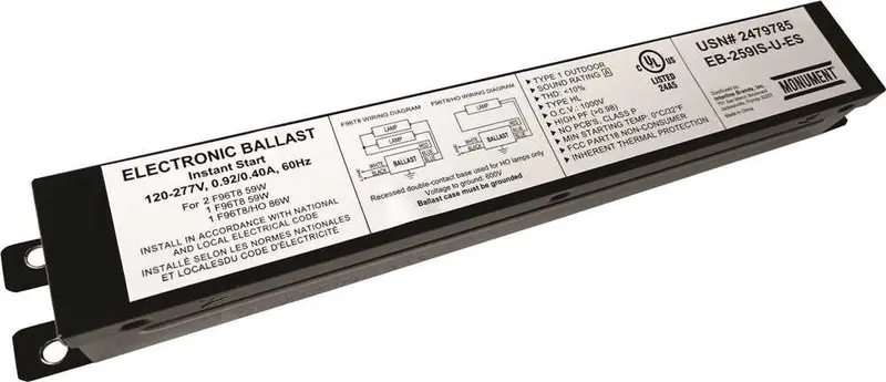 Monument 2-Lamp Electronic Ballast – Instant Start, 120–277V, 59W 1